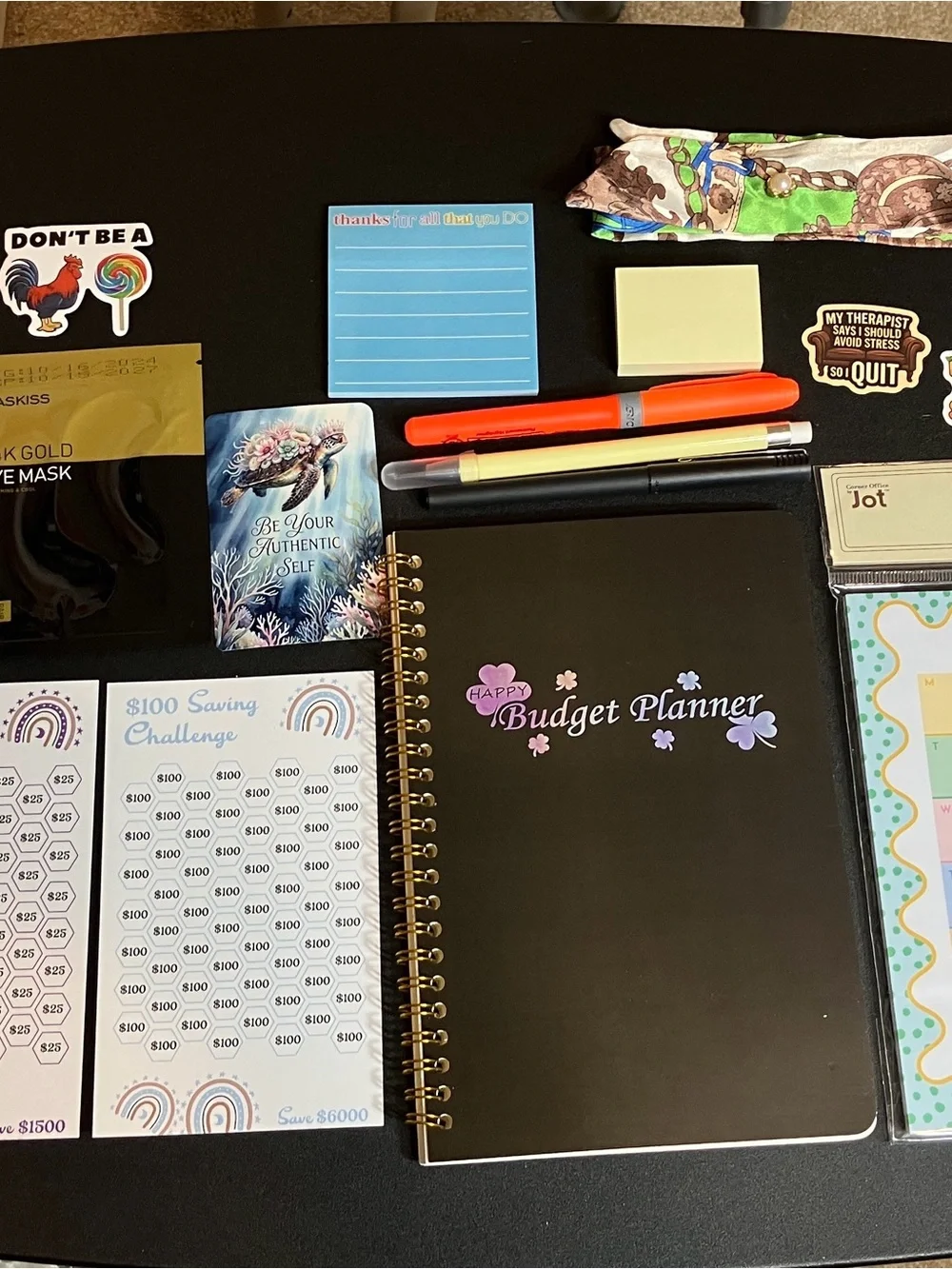 Happy Budget Planner Notebook - Black Spiral-Bound